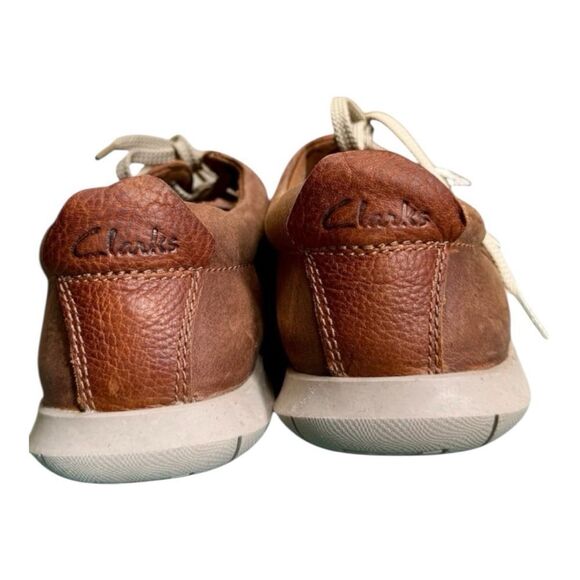 Clarks Brown Leather Boat Shoes with Moccasin Toe - Picture 5 of 6